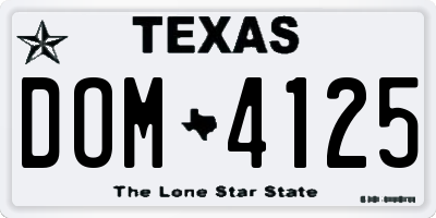 TX license plate DOM4125
