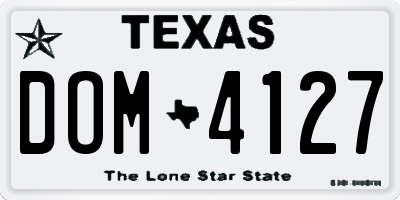TX license plate DOM4127