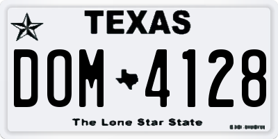 TX license plate DOM4128