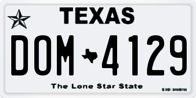 TX license plate DOM4129