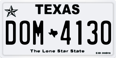 TX license plate DOM4130