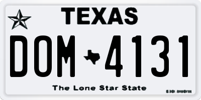 TX license plate DOM4131