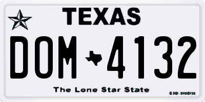 TX license plate DOM4132