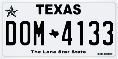 TX license plate DOM4133