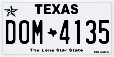TX license plate DOM4135