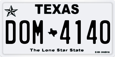 TX license plate DOM4140