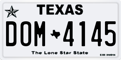 TX license plate DOM4145