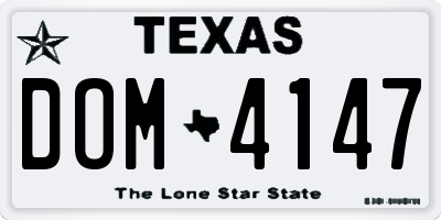 TX license plate DOM4147