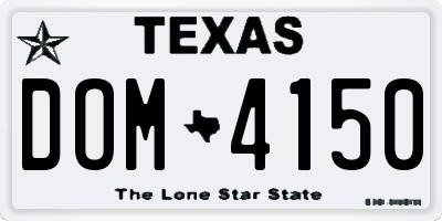TX license plate DOM4150