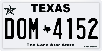 TX license plate DOM4152