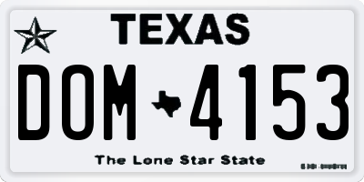 TX license plate DOM4153