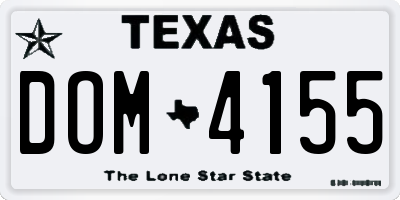 TX license plate DOM4155