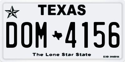TX license plate DOM4156