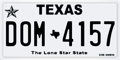 TX license plate DOM4157