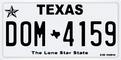 TX license plate DOM4159