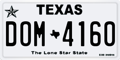TX license plate DOM4160