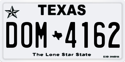 TX license plate DOM4162