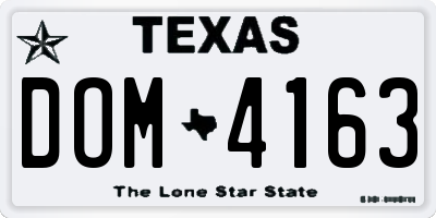TX license plate DOM4163