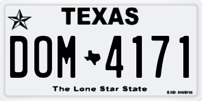 TX license plate DOM4171