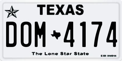 TX license plate DOM4174