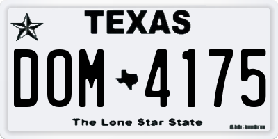 TX license plate DOM4175