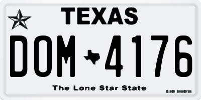 TX license plate DOM4176