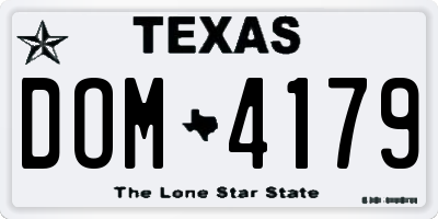 TX license plate DOM4179