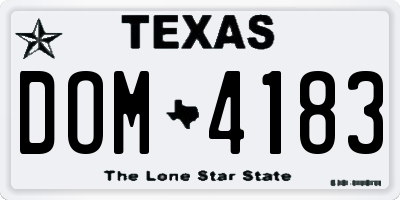 TX license plate DOM4183