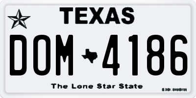 TX license plate DOM4186