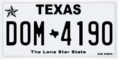 TX license plate DOM4190