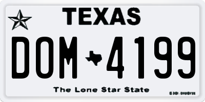 TX license plate DOM4199