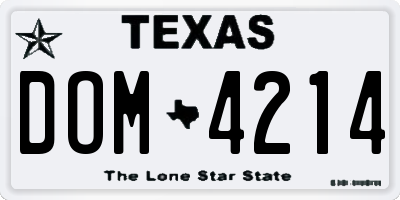 TX license plate DOM4214