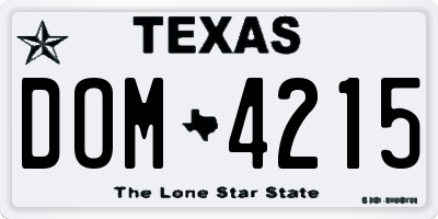 TX license plate DOM4215