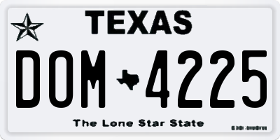 TX license plate DOM4225