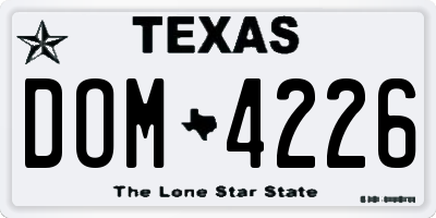 TX license plate DOM4226