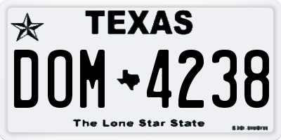 TX license plate DOM4238