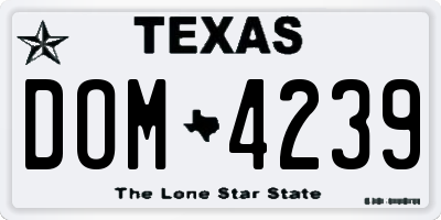 TX license plate DOM4239