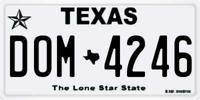 TX license plate DOM4246