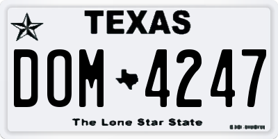 TX license plate DOM4247