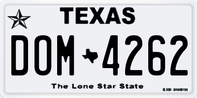 TX license plate DOM4262