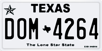 TX license plate DOM4264