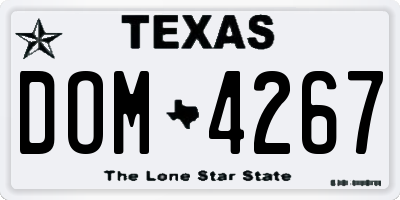 TX license plate DOM4267