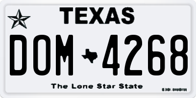 TX license plate DOM4268