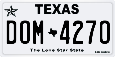 TX license plate DOM4270