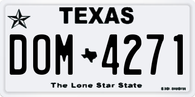 TX license plate DOM4271