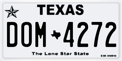 TX license plate DOM4272