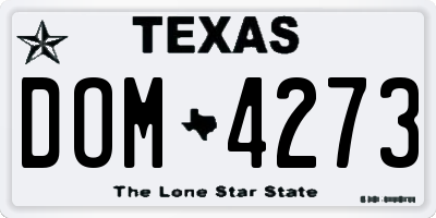 TX license plate DOM4273