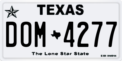 TX license plate DOM4277