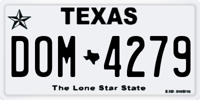 TX license plate DOM4279