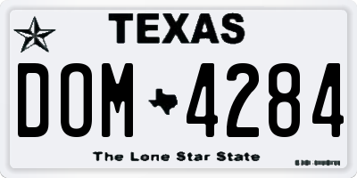 TX license plate DOM4284